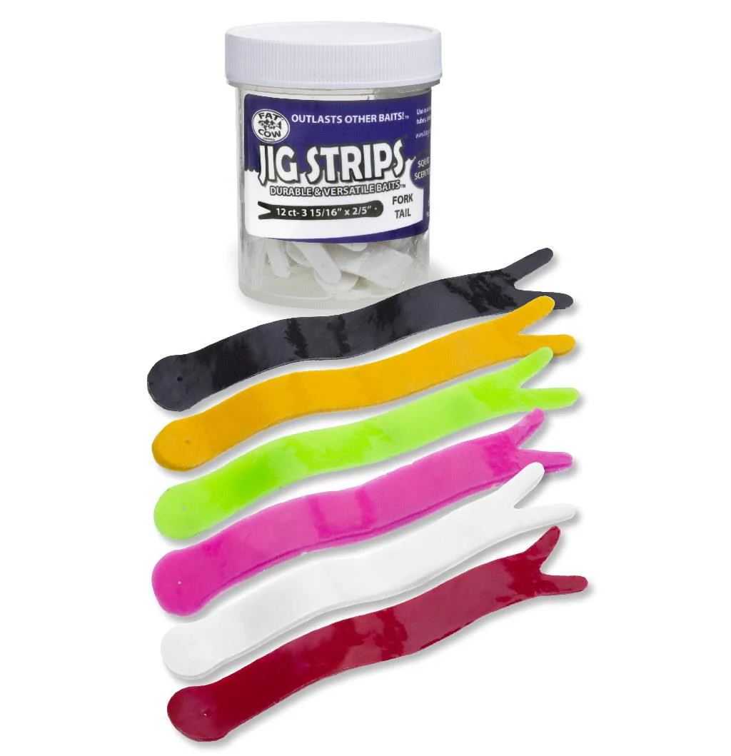 Fat Cow Jig Strips Fork Tail - 3-15/16" x 2/5" - Image 2