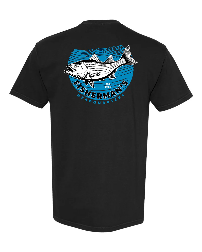 Fish Heads Bass Water Lines Comfort Colors T-Shirt - Image 3