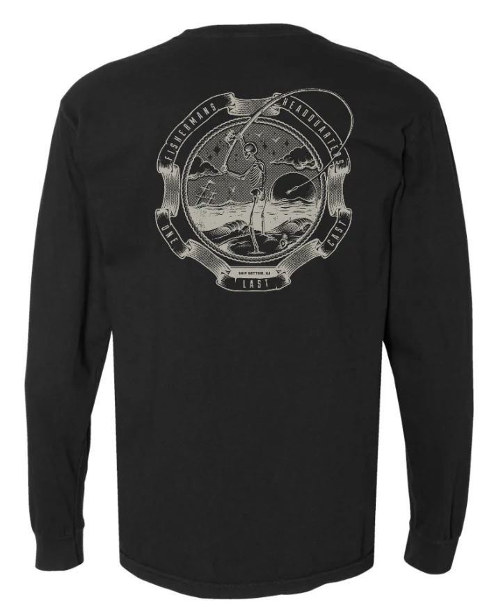 Fish Heads One Last Cast Comfort Colors Long Sleeve Shirt - Image 3