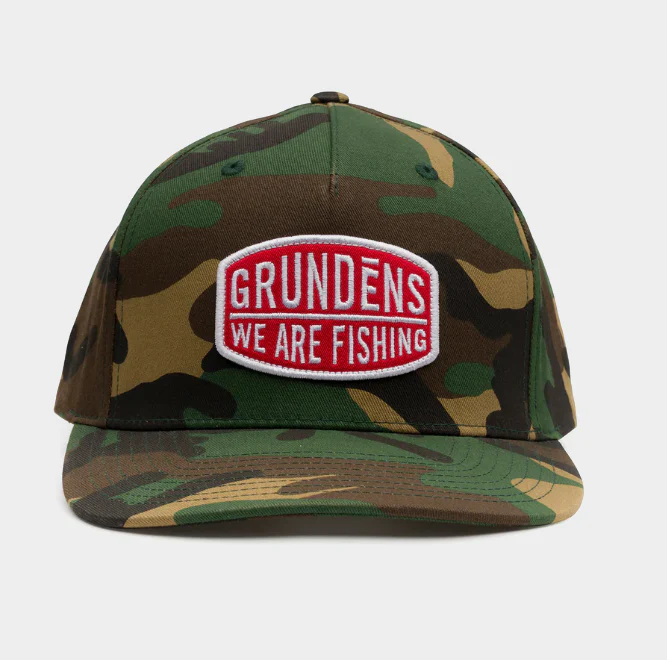 Grundens We Are Fishing Camo Trucker Hat - Image 2