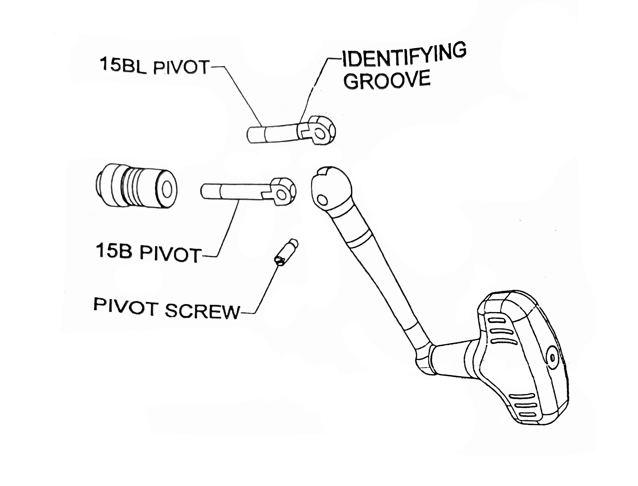 Penn Part 015 650N Sku#1191148 Gold Handle With Two Pivots - Image 2
