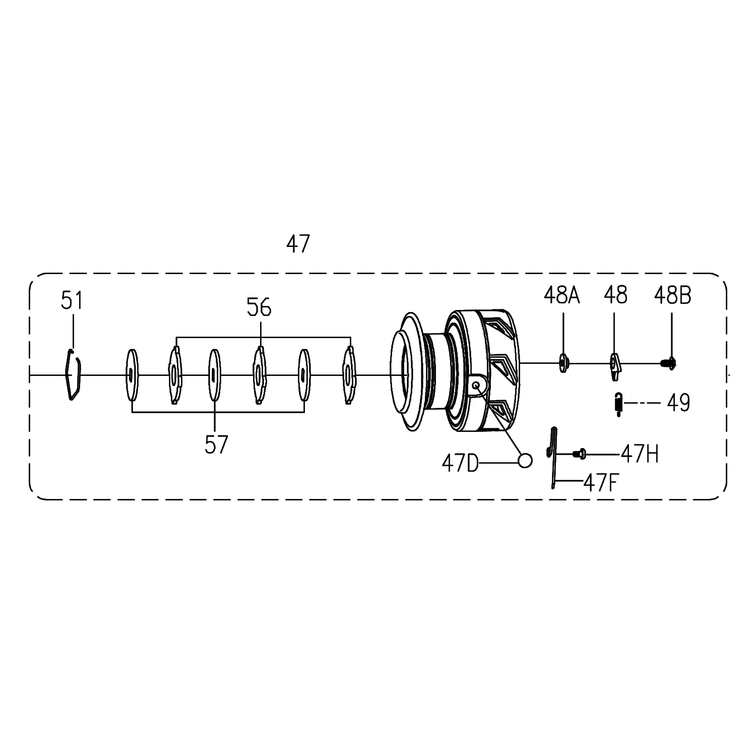 Penn Part 047 Btliii2500DX Sku#1540278 Spool Assembly - Image 2