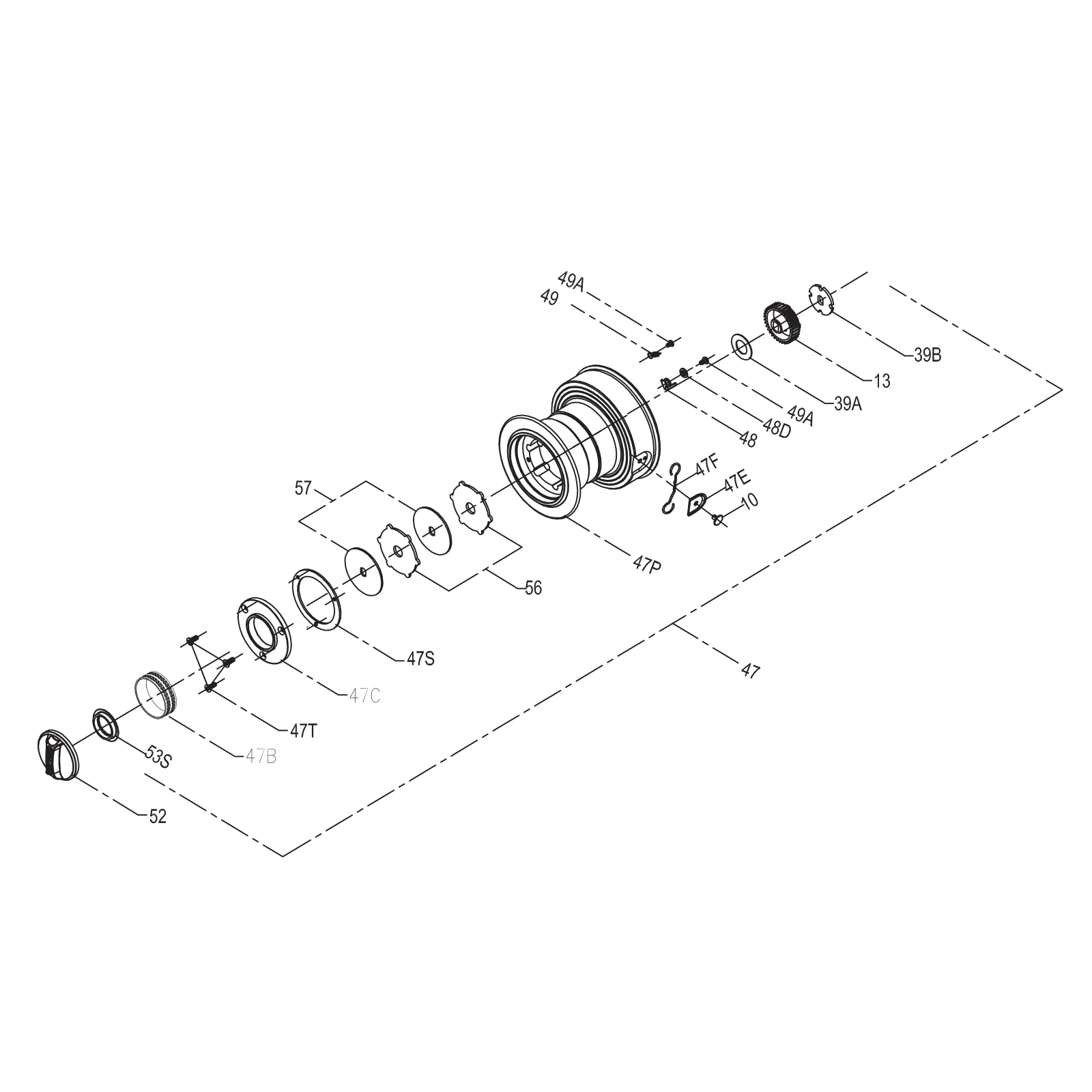 Penn Part 047 SSV7500LC Sku#1341536 Spool Assembly - Image 2