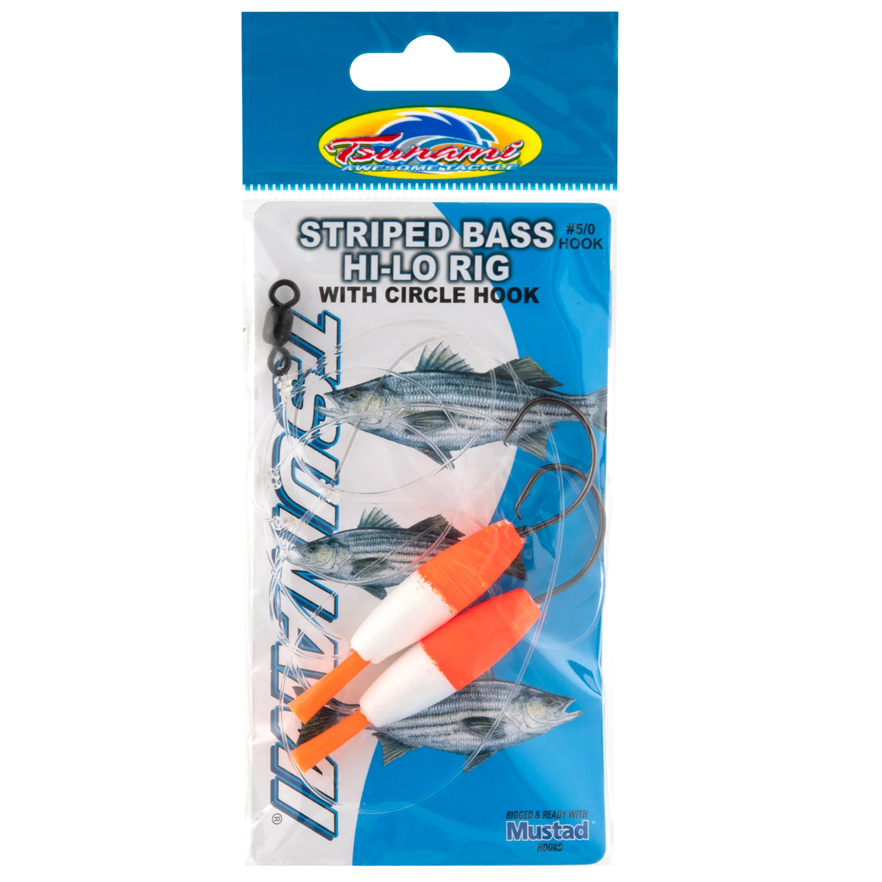 Tsunami TS-4760C Striped Bass In-Line Circle Hook Hi-Lo Clam Rig w/ Floats - Image 2